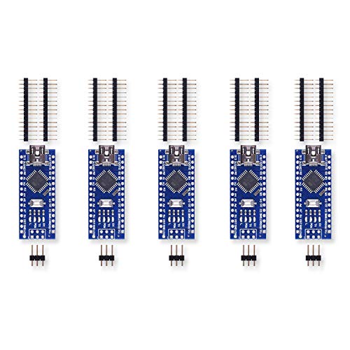 Longruner for Arduino Mini Nano V3.0 ATmega328P 5V 16M Micro Controller Board Module with USB Cable for Arduino 5Pcs