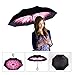 Elover 32in X 8 Panels Double Layer Inverted Umbrella, B - Pink Daisy