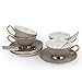 Porcelain Tea Cup and Saucer Coffee Cup Set White color with Saucer and Spoon 7 oz Set of 4 TC-SLTW