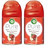 Air Wick Freshmatic 2 Refills Automatic Spray, Apple Cinnamon Medley, 2ct, Holiday scent, Holiday spray, Essential Oils, Air Freshener, Odor Neutralization, Packaging May
