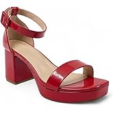 ABSOLEX Women Open Toe Ankle Buckle Strap Platform Chunky Heel Sandals