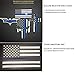 Reflective American Thin Blne Line Falg,Coross,Punisher Skull Decal Stickers (Thin Blue Iine(4-Pack))