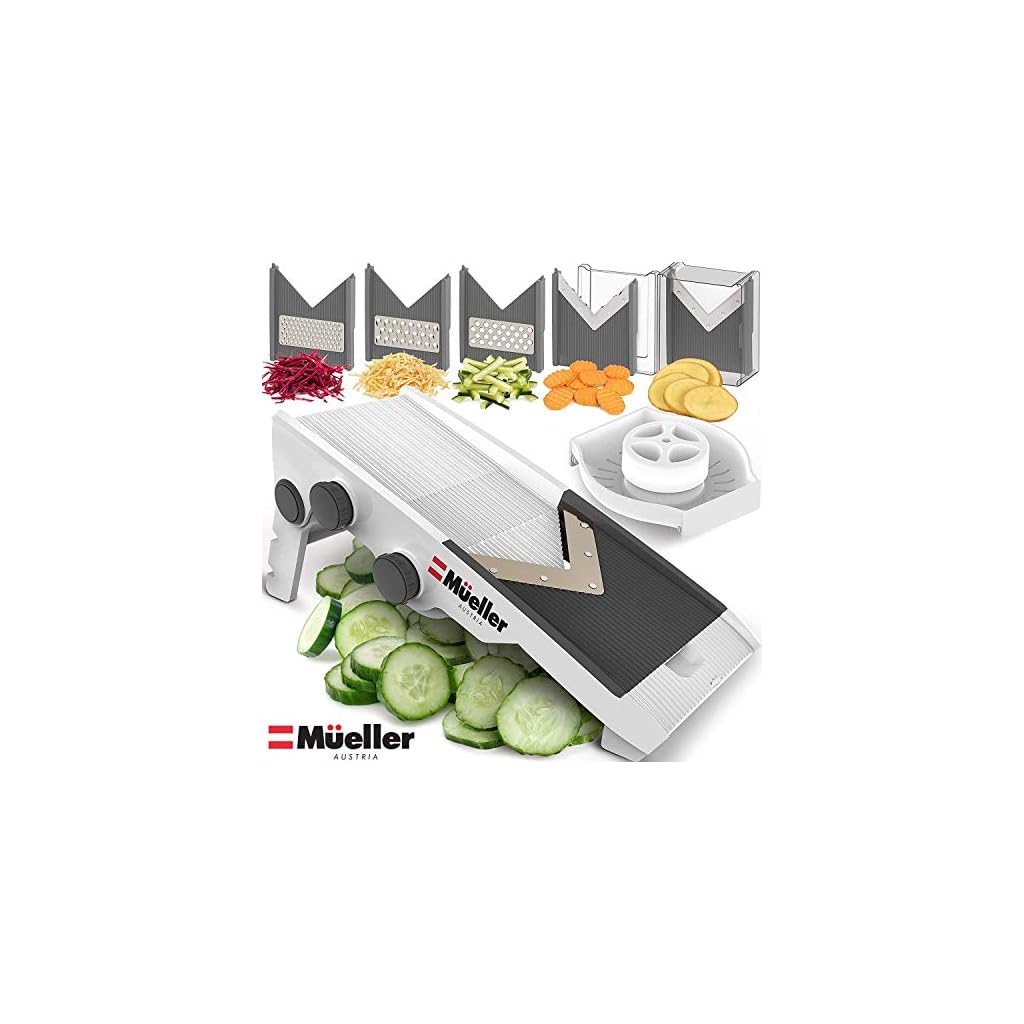 Mueller Austria Multi Blade Adjustable Mandoline Cheese/Vegetable Slicer, Cutter, Shredder with
