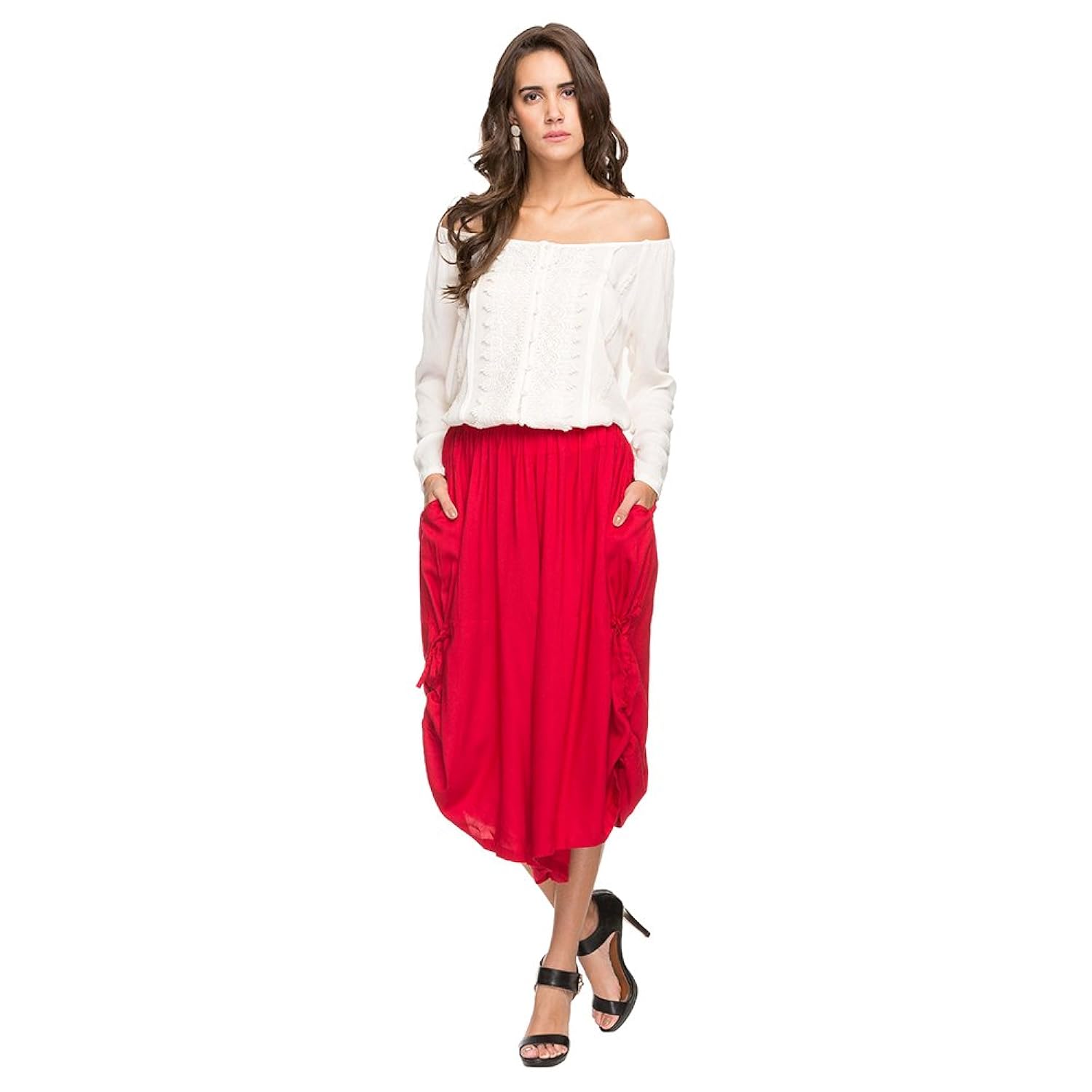 haute curry by shoppers stop womens solid culottes