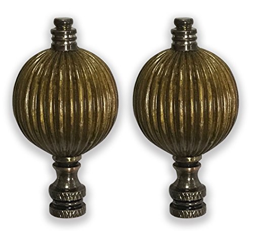 Royal Designs Balloon Shaped 3" Lamp Finial for Lamp Shade, Antique Brass - Set…