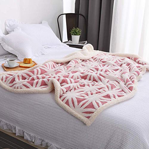 LOMAO Sherpa Fleece Blanket Fuzzy Soft Bed Blanket Dual Sided Throw Blanket fit Couch Sofa (Pink,51x63)