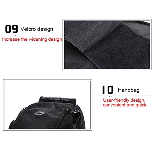 Vogvigo Motorcycle Lateral Saddlebags with Rear Bag Side Saddle Bags Tail Bag ,Motorbikes Panniers & Tail Kit Travel Luggage Bag - Black (3 PC) (Black) - Thumbnail 6