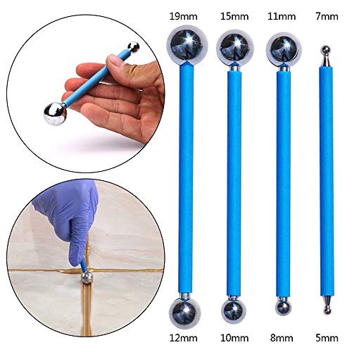 4 Pieces Caulking Tool Kit 4 Metal Ball Tile Caulk Finishing Tools