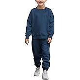Haloumoning Boys Tracksuits 2 Piece Set Kids Crewneck Sweatshirts and Jogger Sweatpants with Pockets 5-14 Years
