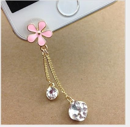 Amazon Co Jp フラワーと人工ダイヤ 前飾り かわいい綺麗イヤホンジャックピアス ホーム キッチン