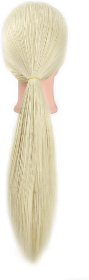 28" Training Head 100% Synthetic Hair Mannequin Head Cosmetology Doll Head With Free Table Clamp - Image 3