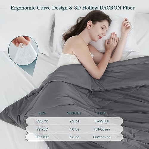 Elegear Revolutionary Cooling Comforter Twin Absorbs Body Heat to Keep Cool, Cooling Blanket for Hot Sleepers Japanese Arc-Chill 3.0 Cool Tech Fabric Summer Comforter Hypo-Allergenic Cool Quilt - Gray