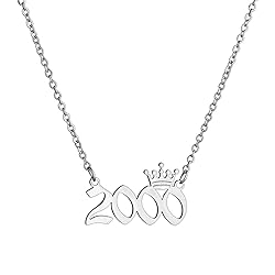 MICOMAKA Birth Year Number with Crown Necklace,Old