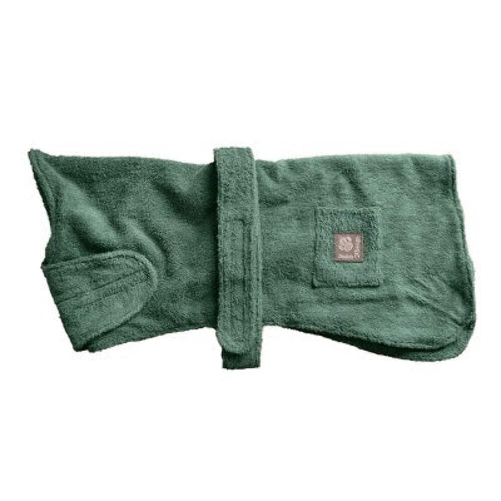 Danish Design Green Cotton Adjustable Velcro Towelling Dog/Puppy Robe 24 Inch
