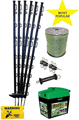 FarmCare UK Equine Eletric Fence 'Everything You Need' Kit - in Green - TALL posts