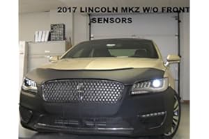 LEBRASINC Lebra 2 Piece Front End Cover Black - Car Mask Bra - Fits - Lincoln MKZ 2017-2018 Without Front sensors