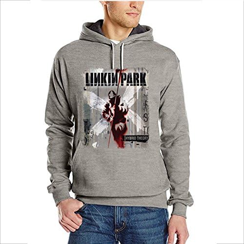 Kaari Success Men's Graphic linkin park Hoodie Casual Hoodie XXL Grey