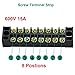 MILAPEAK Terminal Block and Strip - 12pcs (6 Sets) 8 Positions Dual Row 600V 15A Screw Terminal Strip Blocks with Cover + 400V 15A 8 Positions Pre-Insulated Terminals Barrier Strip (Black & Red)