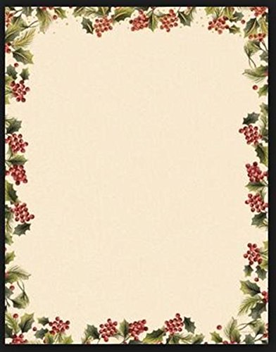 Traditional Holly Foil Stationery - 40CT