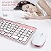 Wireless Keyboard and Mouse Combo, FENIFOX 2.4G USB Ergonomic Compact Whisper Quiet QWERTY for Mac iMac Windows PC Computer Laptop TV (Rose Gold)
