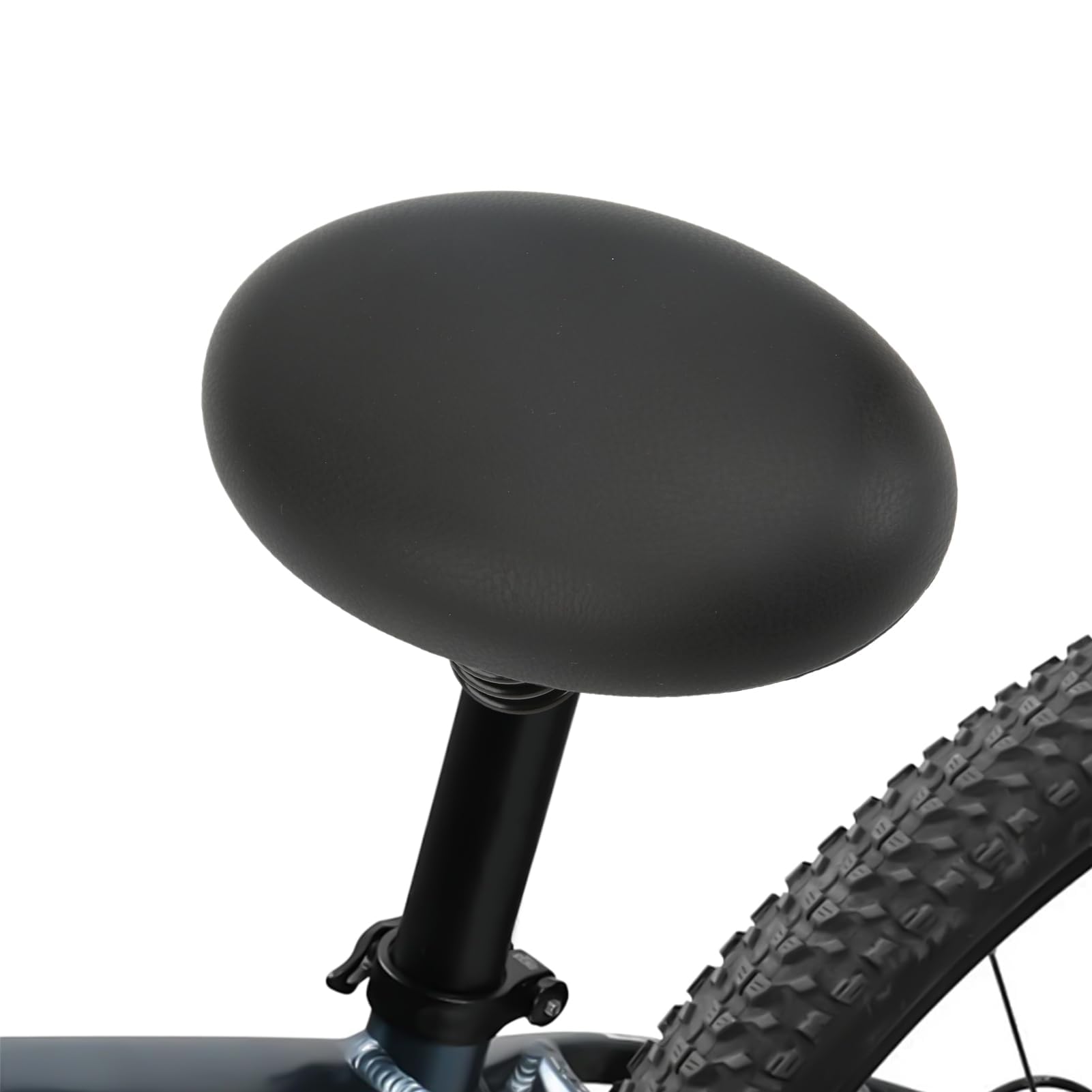 22x14cm / 8.7x5.5in Noseless Bike Saddle, PVC Leather Noseless Bicycle Padded Replacement Cushion Mountain Bike Seat High Density PU Foam Shock Absorbing Universal Bikes Seat Cushion Saddle