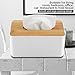 Yosooo Bamboo Tissue Box Modern Look Rectangular Paper Holder Boxes for Bathroom Dining Table Bedroom Storage Organizer(Rectangle), 21cm x 13cm x 9.8cm