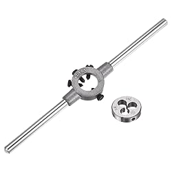 uxcell Die Stock Handle Wrench Set, 5-40 UNC Round