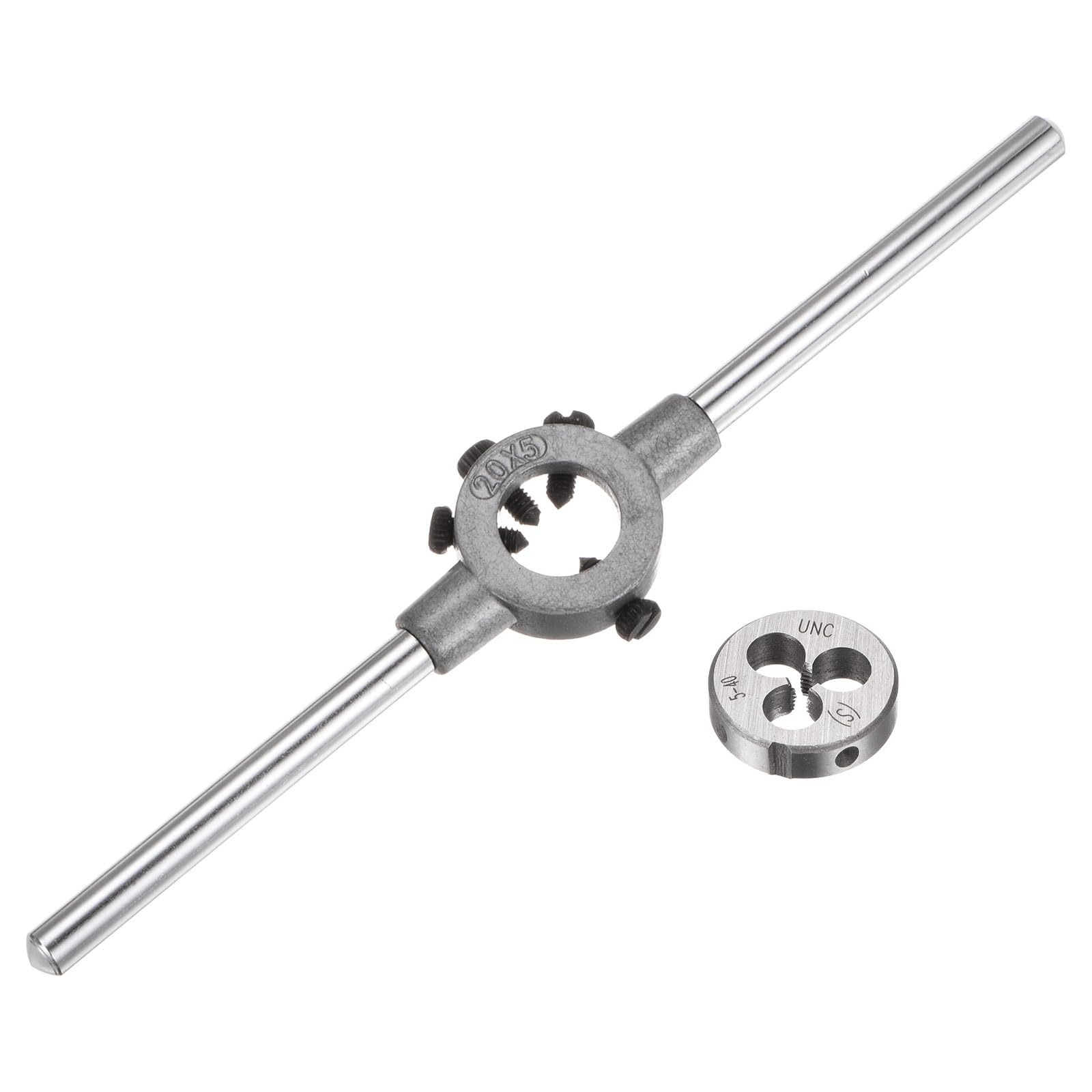 uxcell Die Stock Handle Wrench Set, 5-40 UNC Round