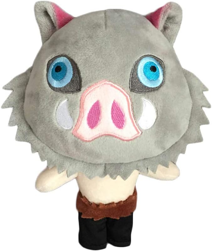 KroY PecoeD Demon Slayer: Kimetsu no Yaiba Plush Doll, Newest Kochou Shinobu Sabito Douma Super Soft Stuffed Plush Pillow Best Kids Children Toys Gift for Anime Fans( Hashibira Inosuke)