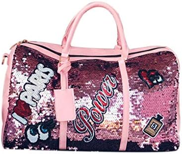 Lorjoy Portable Women Paillette Travel Holdalls Overnight Cabin Baggage Ladies Gym Holdall Holiday Duffle Handbag