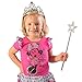 Funny Party Hats Princess Crowns - Tiaras and Wand for Girls - Princess Accessories for Girls - Stocking Stuffers - 4 Pack