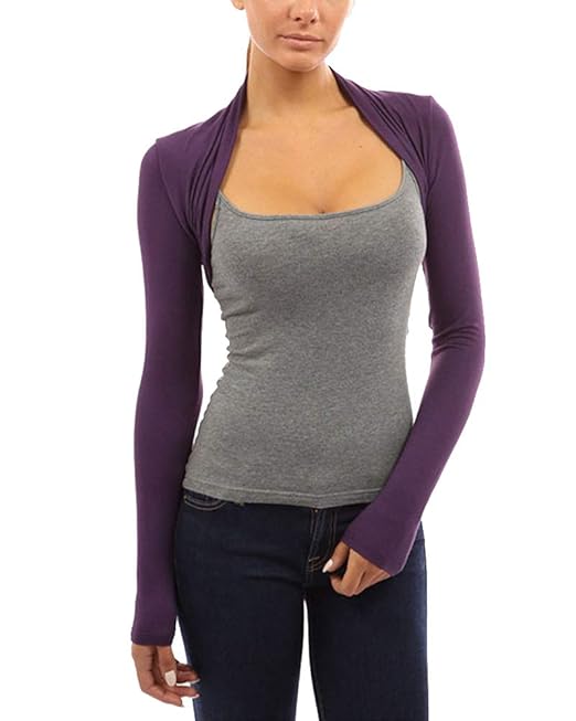 Yiqi Slim Fit Damen Bolero Kurz Strickjacke Langarm Cardigan Elegante