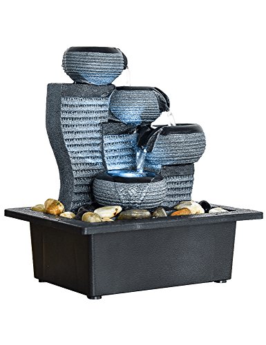 image for BBabe Desktop Waterfall Fountain Decor LED Illuminated Indoor Portable
