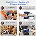 HoLife Random Orbit Sander, 7 Variable Speed, 2.5A/13000RPM 5-Inch Hook and Loop Orbital Sander, 26Pcs Sandpapers and 2 Polisher Accessories Kit, Efficient Dust Collection System for DIY - Blue