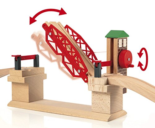 BRIO World Lifting Bridge - Moveable Wooden Train Accessory - FSC-Certified - Compatible with All BRIO Railway Sets - Includes 1 Lift & 2 Tracks - Creative Fun & Development - Kids Ages 3 & Up