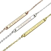 Roman Numeral Necklace, Handmade Necklace, engraved necklace, birthday necklace, gift for her, wedding date necklace, personalized necklace, date necklace, custom engraved bar necklace