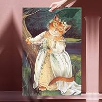 Canvas Wall Art Cute Cat Canvas Prints Home Artwork Decoration for Living Room,Bedroom - 12x18 inches