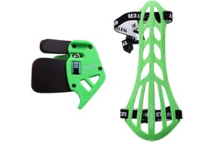 Bicaster Archery Finger Tab Guard (RH) + Arm Guard Set for Tradition Bow Recurve Bow Protective Gear