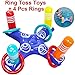 Inflatable Ring Toss Game Floating Swimming Ring with 4 Pcs Inflatable Rings for Multiplayer Water Pool Game Kid Family Pools Toys & Water Fun Outdoor Play Game Party Favors