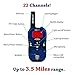 Walkie Talkies for Kids – Set of 2 Long-Range 22 Channel Portable Radios w/Built-in Flashlight, LCD Screen & 8 Interchangeable Theme Plates – Play Police, Spy, Fireman & Army Soldier