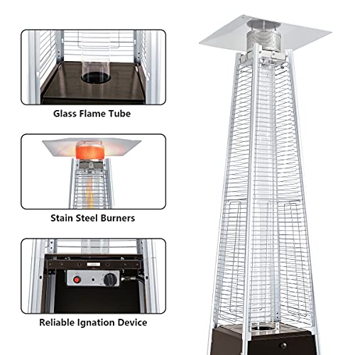 UPHA 42000 BTU Pyramid Patio Propane Heater With Waterproof Cover