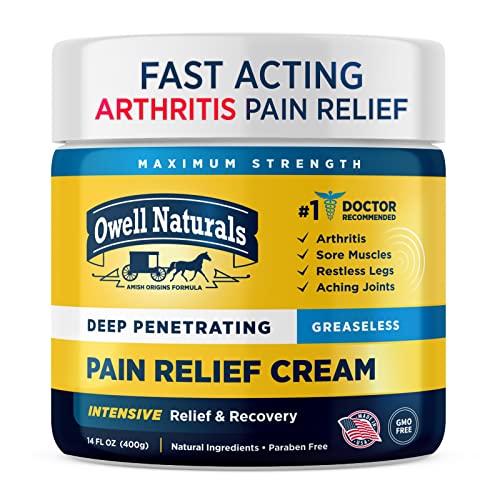 OWELL NATURALS Arthritis Pain Relief Cream 14 oz, Maximum Strength Deep