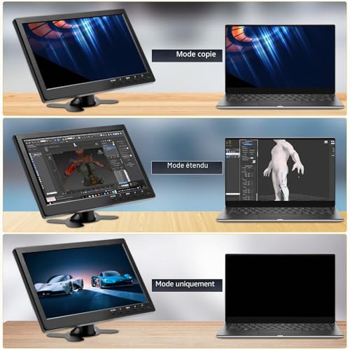 CAMECHO 10.1 Inch HD CCTV Mini Monitor, LCD Color 1024x600 VGA HDMI BNC AVI Input PC DVR Monitor Car Backup And Home Security Screen