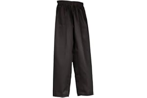 Tiger Claw 7.5 Oz Poly/Cotton Student Elastic Waist Martial Arts Karate Pants - (Black, Red, Blue & White)