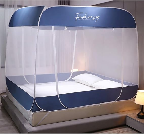 Bed Mosquito Net with Sturdy Poles Free Install Foldable Yurt TentType