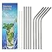 Metal Straws Stainless Steel Straws FoYoung Reusable Drinking Straws with Brushes for 20 30OZ Yeti Tumbler Extra Long 6mm Wide|Perfect for Christmas Hot Chocolate Set of 8 Silver