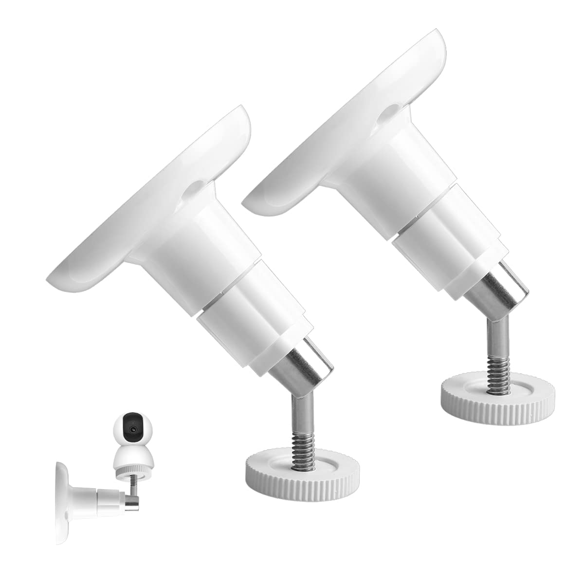 Jagowa 2Pcs Wall Mount Bracket, 360° Adjustable Security Camera Mounting Brackets for Ring Surveillance Holder (White)