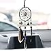 DrCor Mini Dream Catcher for Car Beaded Natural Feathers and Handmade Gray Weave Web Come with Kraft Gift Bag Boho Chic Hanging Ornaments Mirror Room Bedroom Teepee Decor Native American Ring