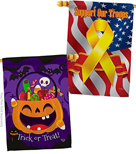 Happy Pumpkin House Flag - Pack Fall Halloween Witch Trick or Treat Spooky Nigh…