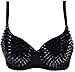 Alivila.Y Fashion Metallic Spike Punk Goth Bra 911-Black-XL